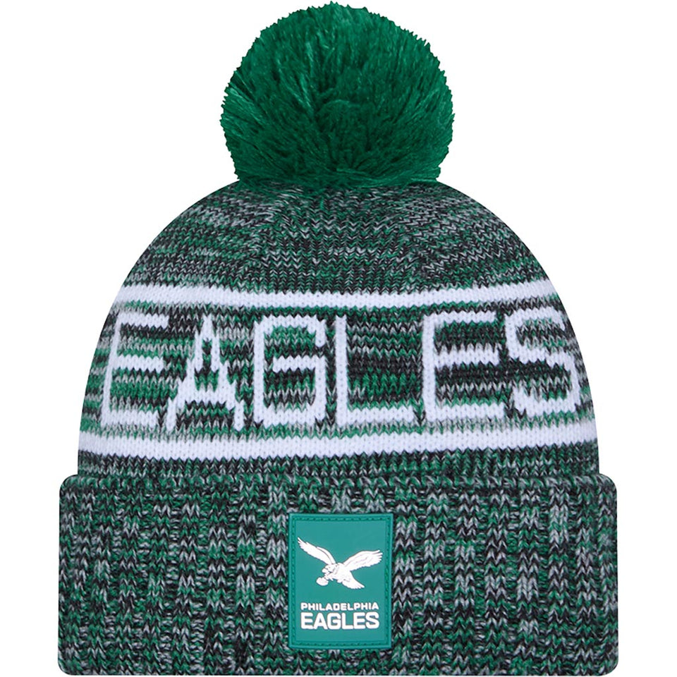 NFL Philadelphia Eagles New Era Throwback 2025 Sideline Sport Knit Hat - Green