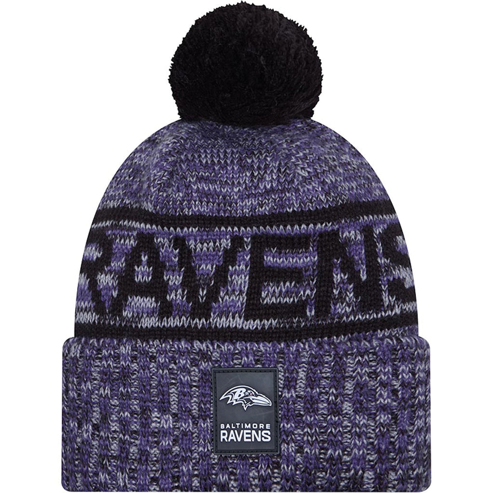 NFL Baltimore Ravens New Era 2025 Sideline Sport Knit Hat - Black