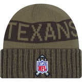 NFL Houston Texans New Era 2025 Salute to Service Knit Hat - Green