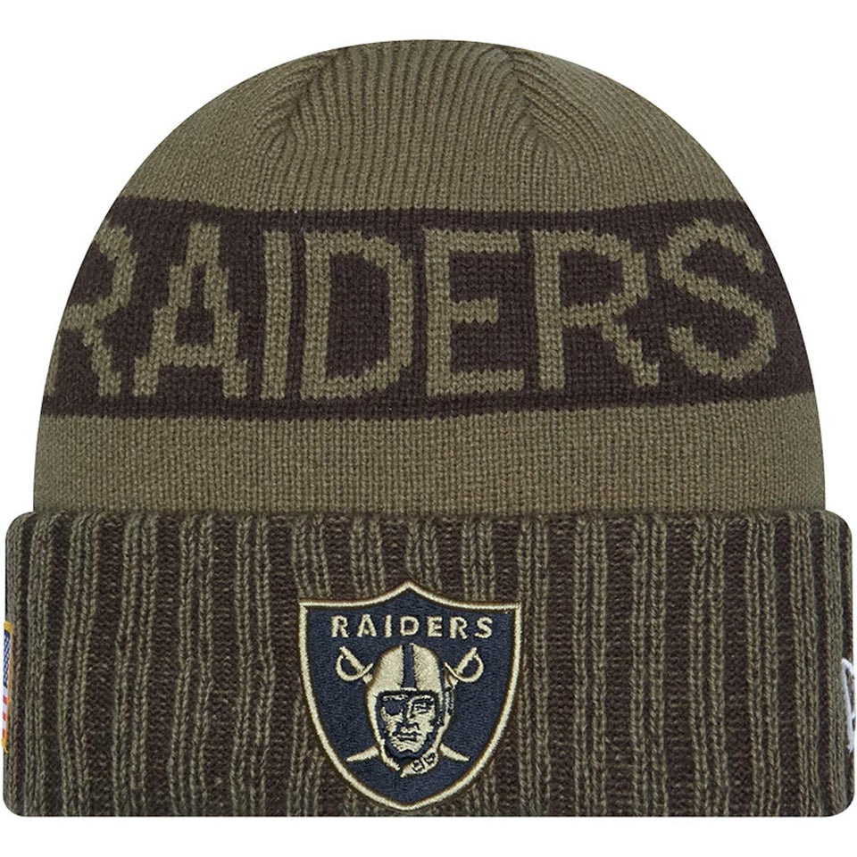 NFL Las Vegas Raiders New Era 2025 Salute to Service Knit Hat - Green