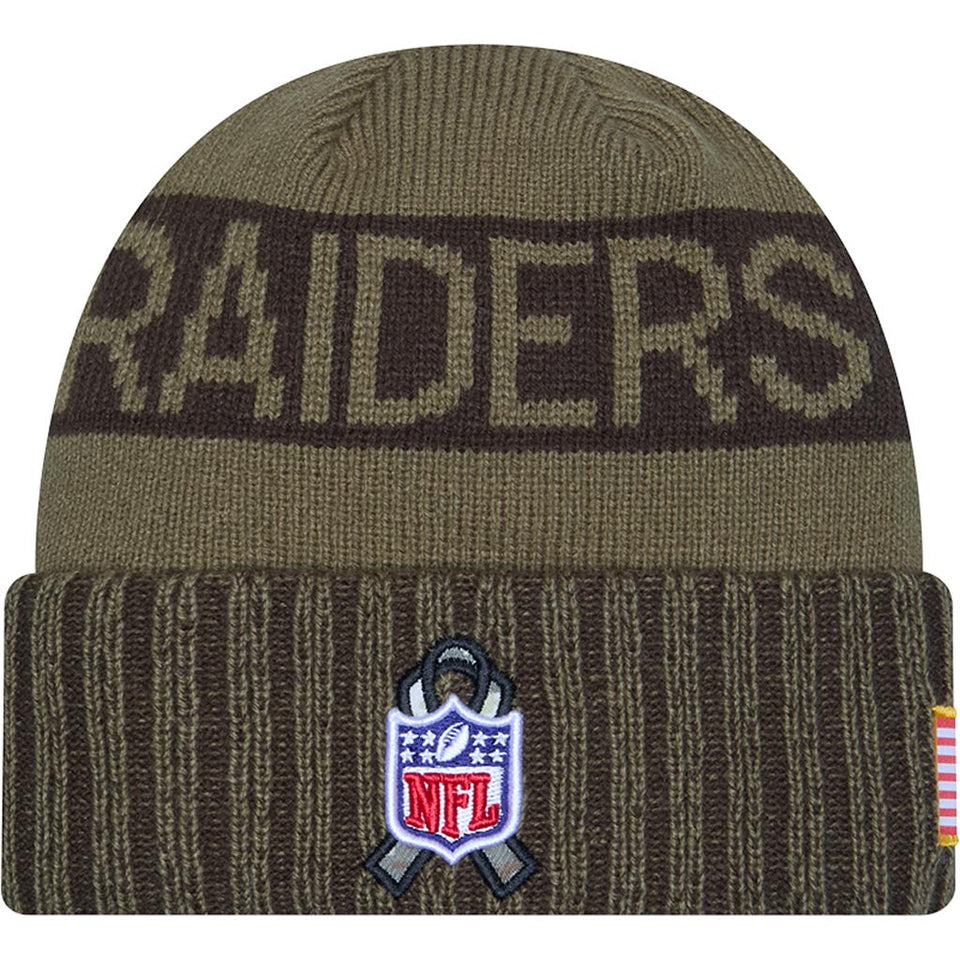 NFL Las Vegas Raiders New Era 2025 Salute to Service Knit Hat - Green