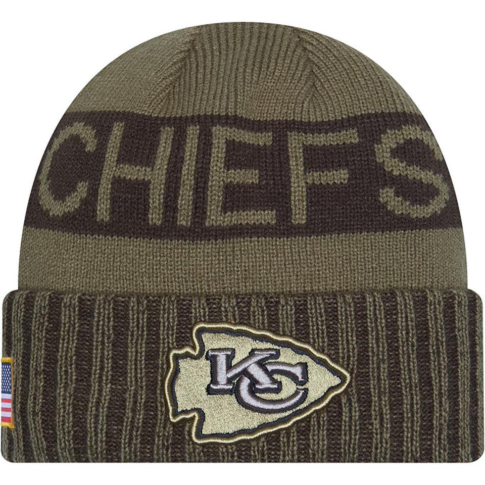 NFL Kansas City Chiefs New Era 2025 Salute to Service Knit Hat - Green