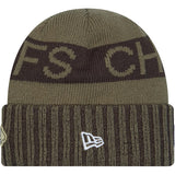 NFL Kansas City Chiefs New Era 2025 Salute to Service Knit Hat - Green