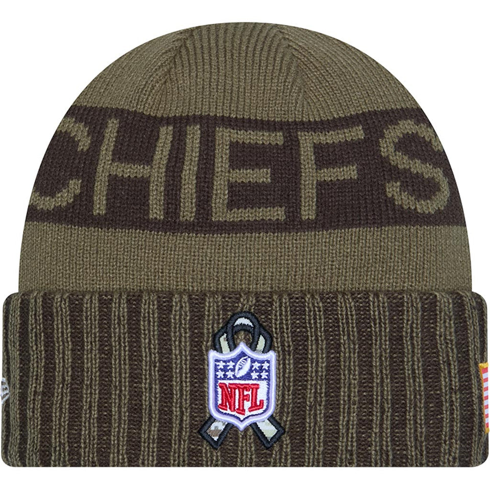 NFL Kansas City Chiefs New Era 2025 Salute to Service Knit Hat - Green