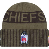 NFL Kansas City Chiefs New Era 2025 Salute to Service Knit Hat - Green