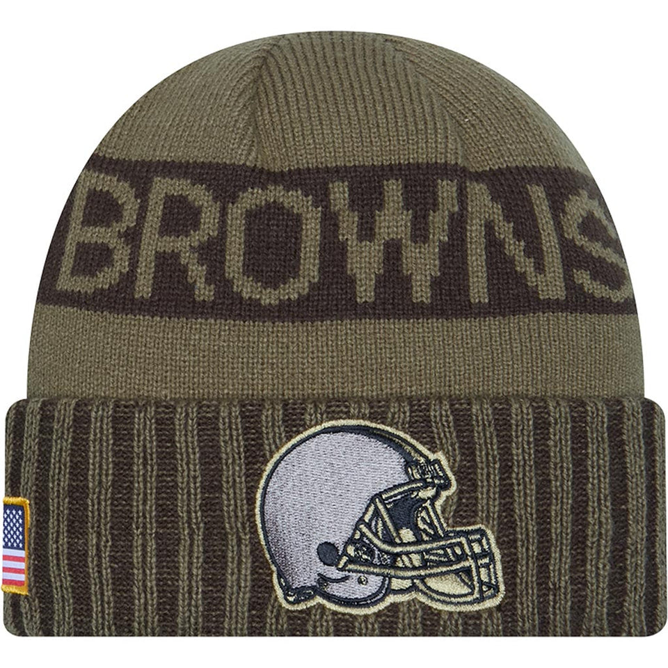 NFL Cleveland Browns New Era 2025 Salute to Service Knit Hat - Green