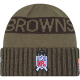 NFL Cleveland Browns New Era 2025 Salute to Service Knit Hat - Green