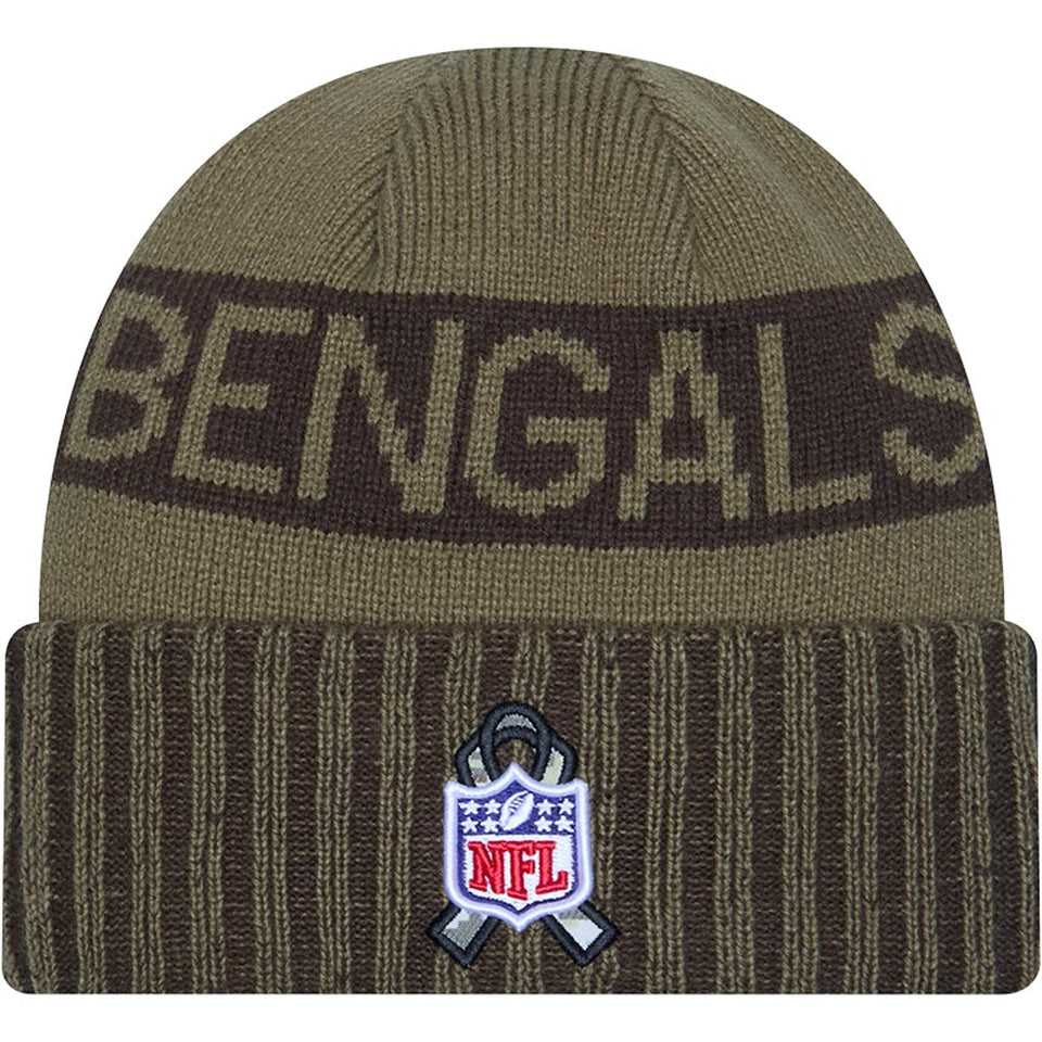 NFL Cincinnati Bengals New Era 2025 Salute to Service Knit Hat - Green