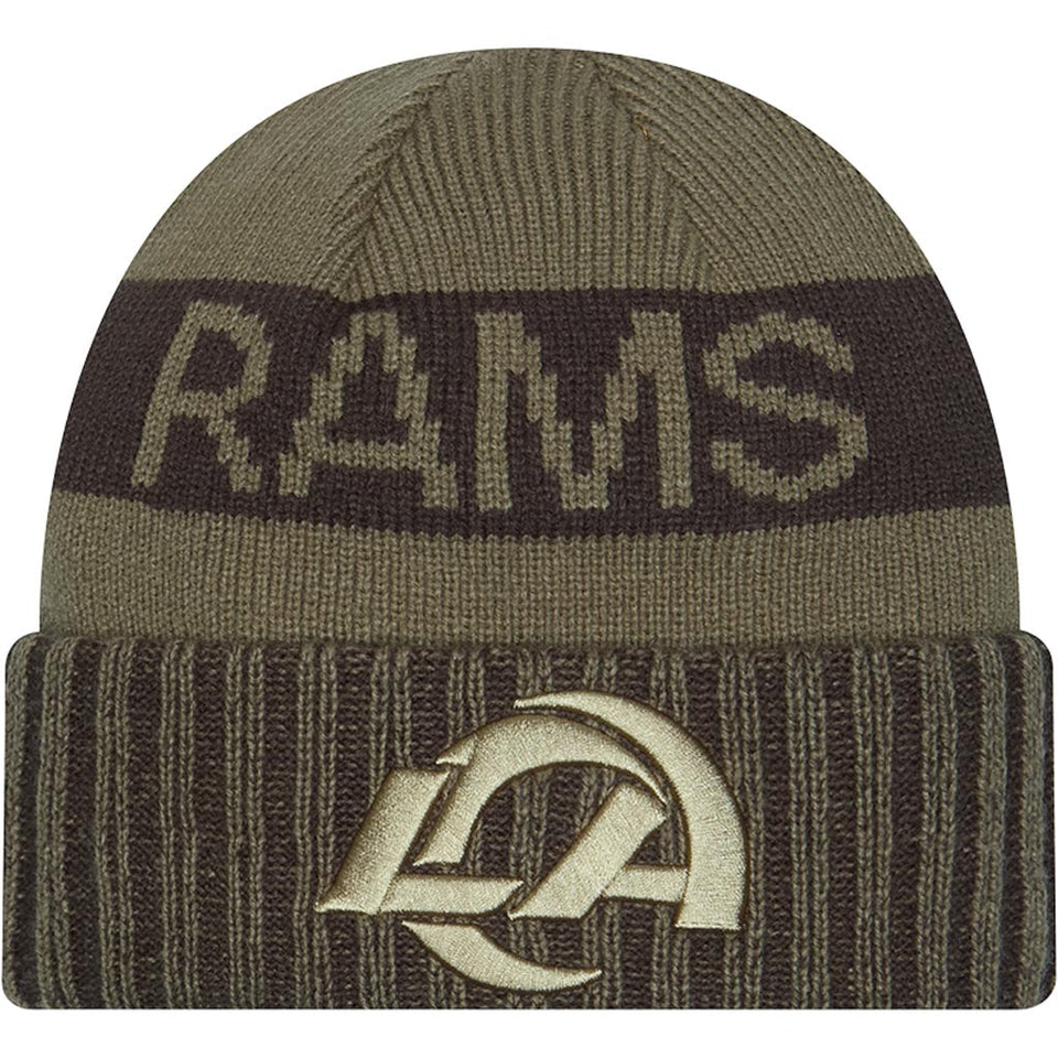 NFL Los Angeles Rams New Era 2025 Salute to Service Knit Hat - Green
