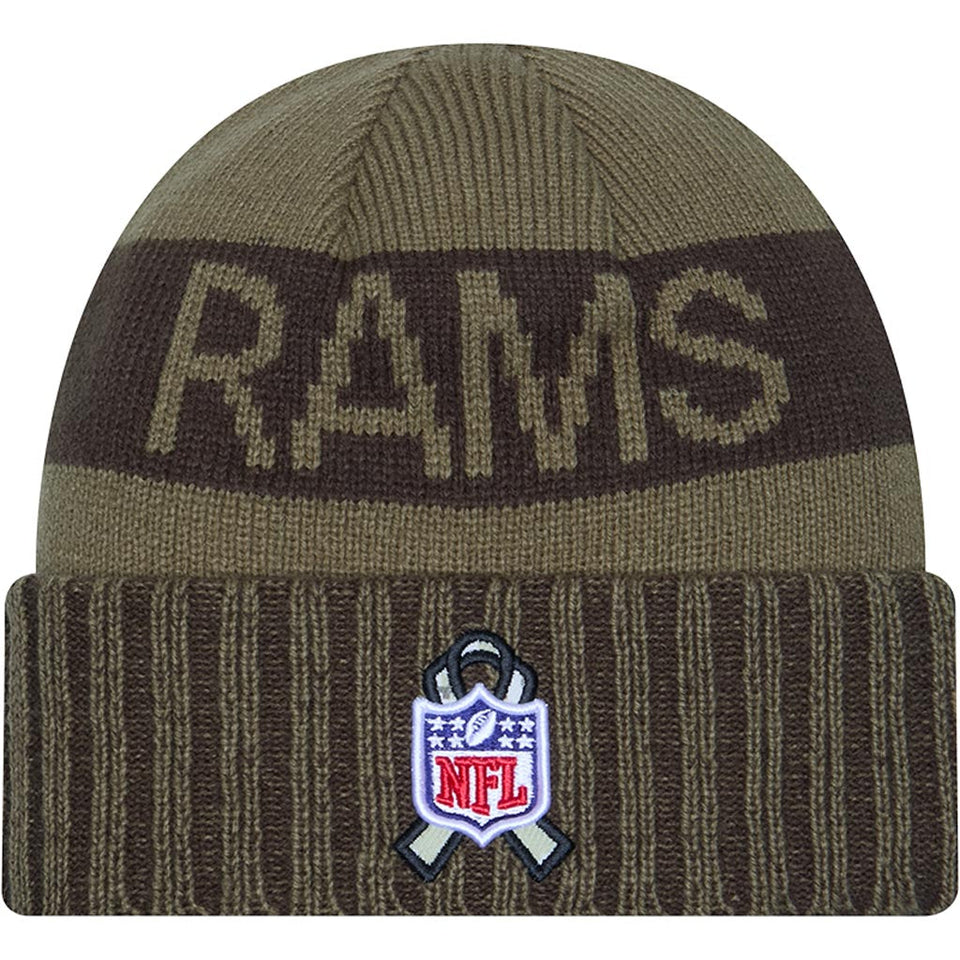 NFL Los Angeles Rams New Era 2025 Salute to Service Knit Hat - Green