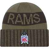 NFL Los Angeles Rams New Era 2025 Salute to Service Knit Hat - Green