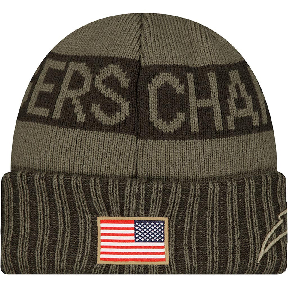 NFL Los Angeles Chargers New Era 2025 Salute to Service Knit Hat - Green