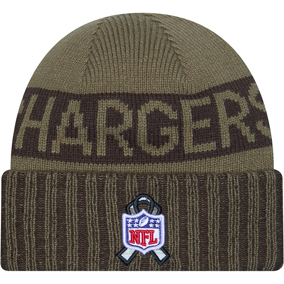 NFL Los Angeles Chargers New Era 2025 Salute to Service Knit Hat - Green
