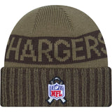 NFL Los Angeles Chargers New Era 2025 Salute to Service Knit Hat - Green