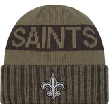 NFL New Orleans Saints New Era 2025 Salute to Service Knit Hat - Green
