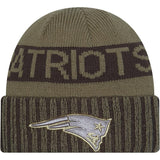 NFL New England Patriots New Era 2025 Salute to Service Knit Hat - Green