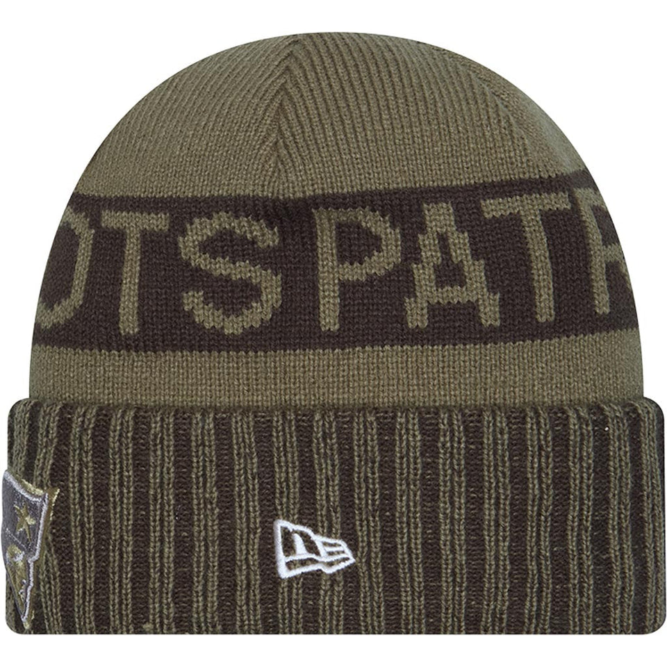 NFL New England Patriots New Era 2025 Salute to Service Knit Hat - Green