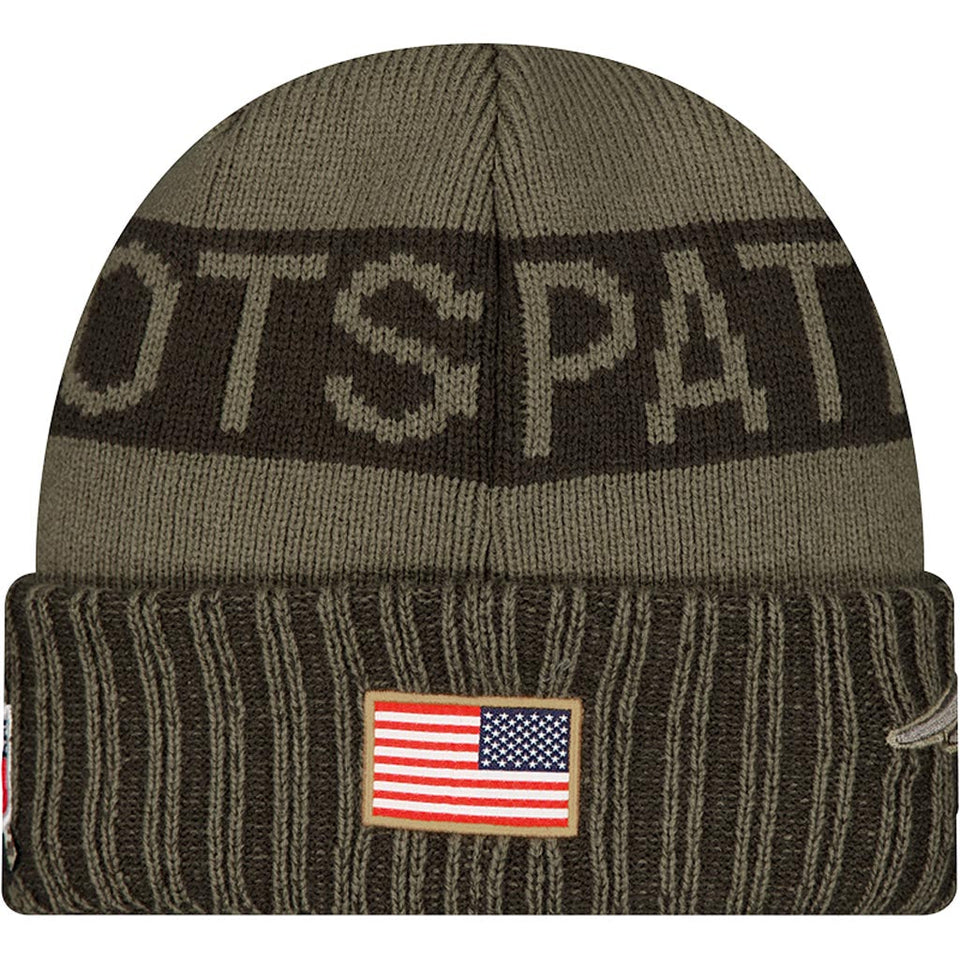 NFL New England Patriots New Era 2025 Salute to Service Knit Hat - Green