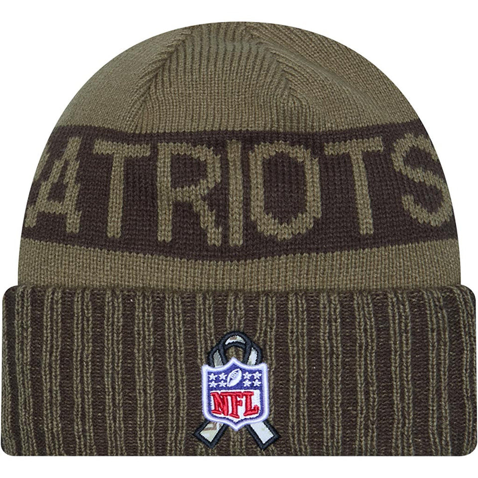 NFL New England Patriots New Era 2025 Salute to Service Knit Hat - Green