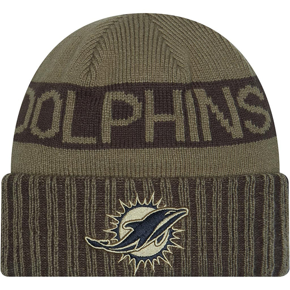 NFL Miami Dolphins New Era 2025 Salute to Service Knit Hat - Green