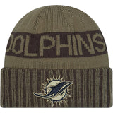 NFL Miami Dolphins New Era 2025 Salute to Service Knit Hat - Green