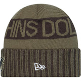 NFL Miami Dolphins New Era 2025 Salute to Service Knit Hat - Green