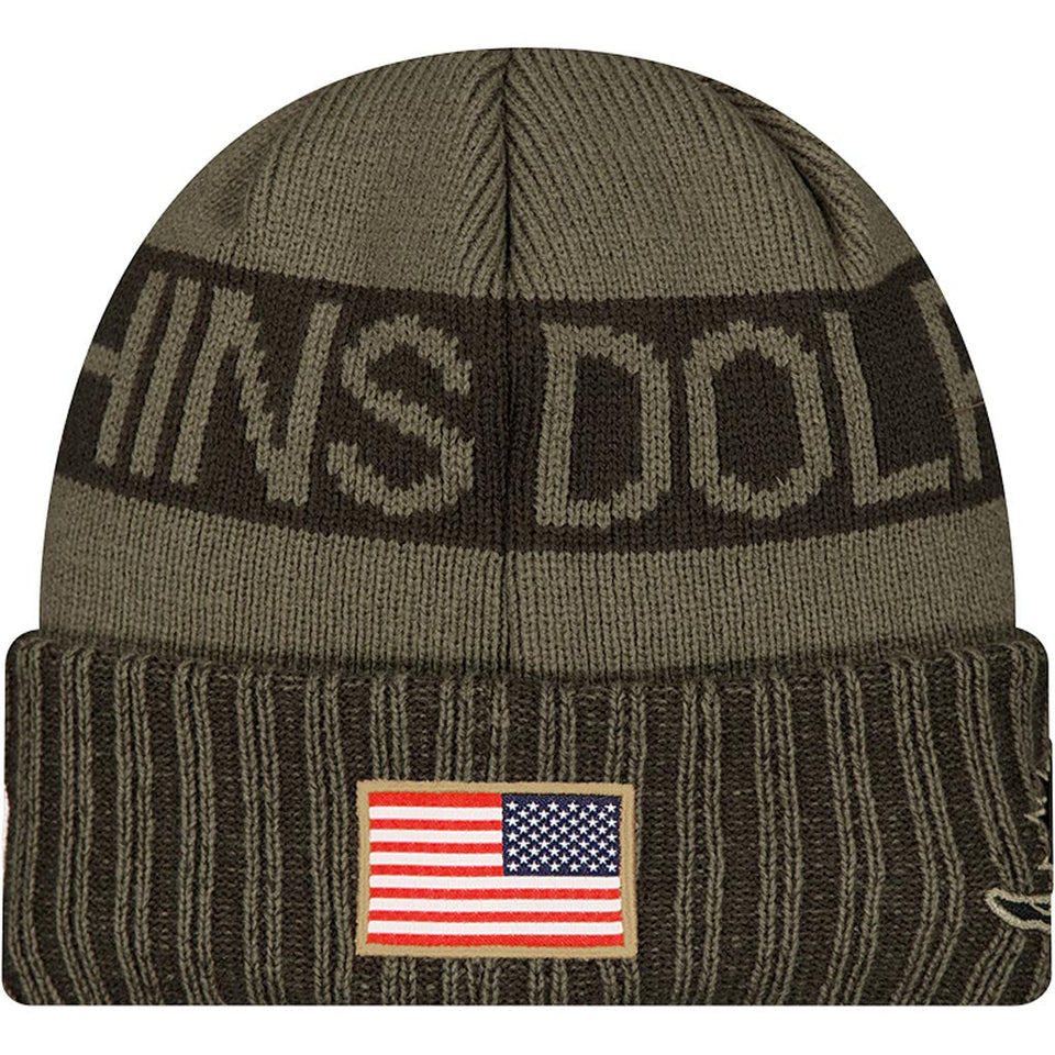NFL Miami Dolphins New Era 2025 Salute to Service Knit Hat - Green