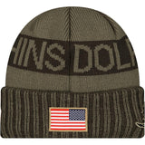 NFL Miami Dolphins New Era 2025 Salute to Service Knit Hat - Green