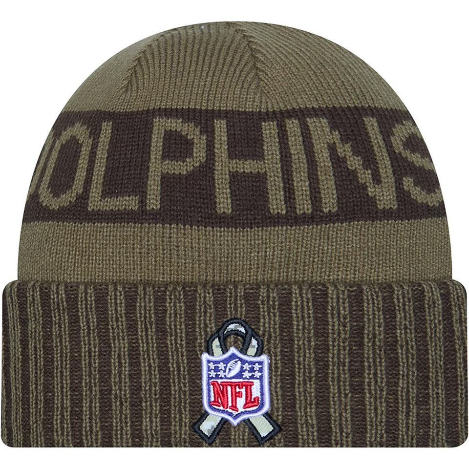 NFL Miami Dolphins New Era 2025 Salute to Service Knit Hat - Green