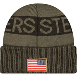 NFL Pittsburgh Steelers New Era 2025 Salute to Service Knit Hat - Green