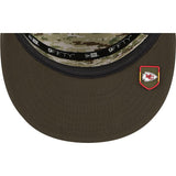 NFL Kansas City Chiefs New Era 2025 Salute to Service 9FIFTY Split Panel Snapback Hat - Green