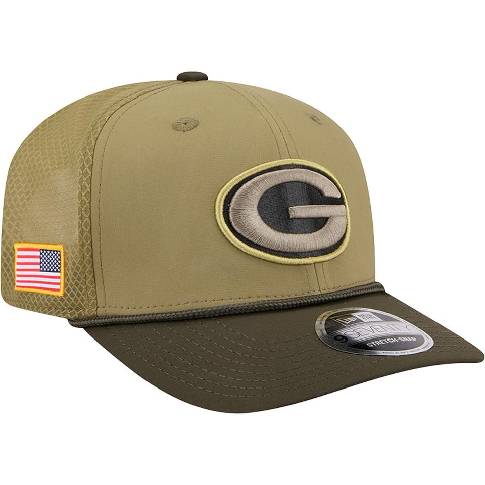 NFL Green Bay Packers New Era 2025 Salute to Service 9SEVENTY Stretch-Snapback Hat - Green