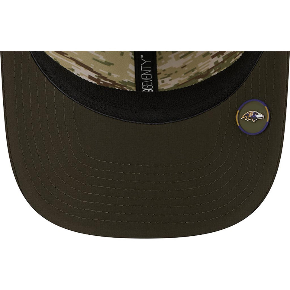 NFL Baltimore Ravens New Era 2025 Salute to Service 9SEVENTY Stretch-Snapback Hat - Green