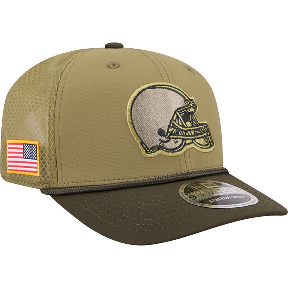 NFL Cleveland Browns New Era 2025 Salute to Service 9SEVENTY Stretch-Snapback Hat - Green