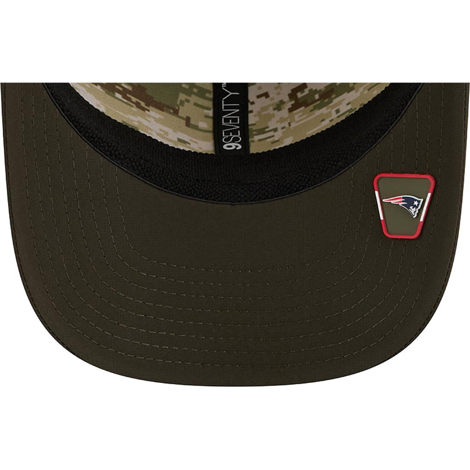 NFL New England Patriots New Era 2025 Salute to Service 9SEVENTY Stretch-Snapback Hat - Green