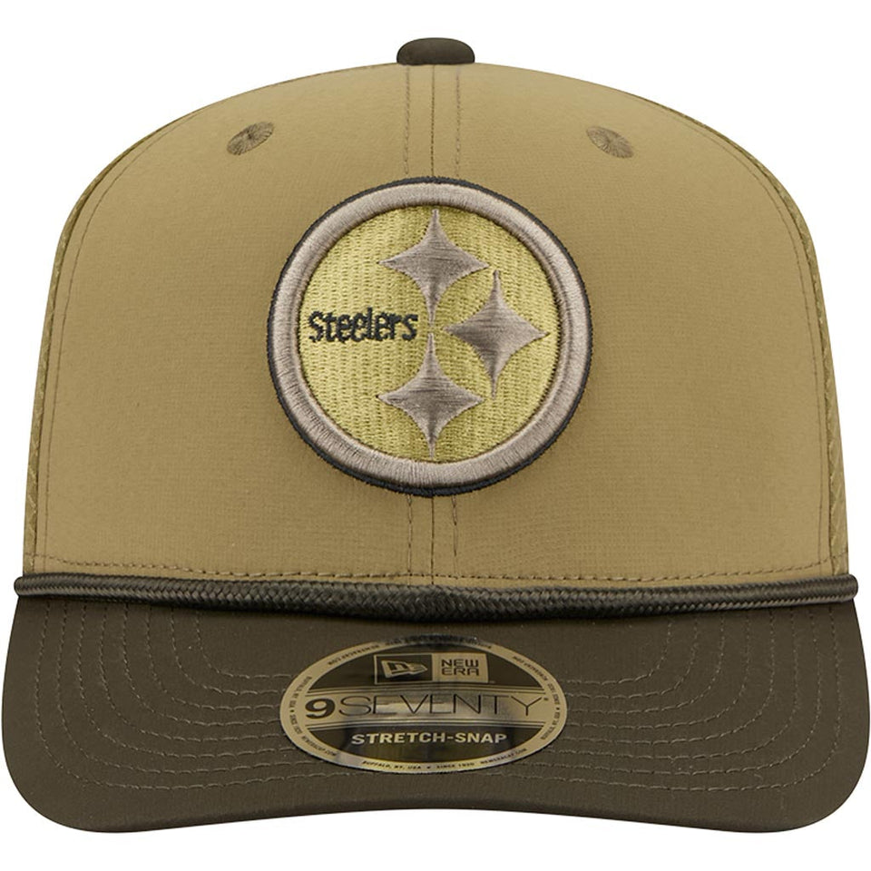 NFL Pittsburgh Steelers New Era 2025 Salute to Service 9SEVENTY Stretch-Snapback Hat - Green