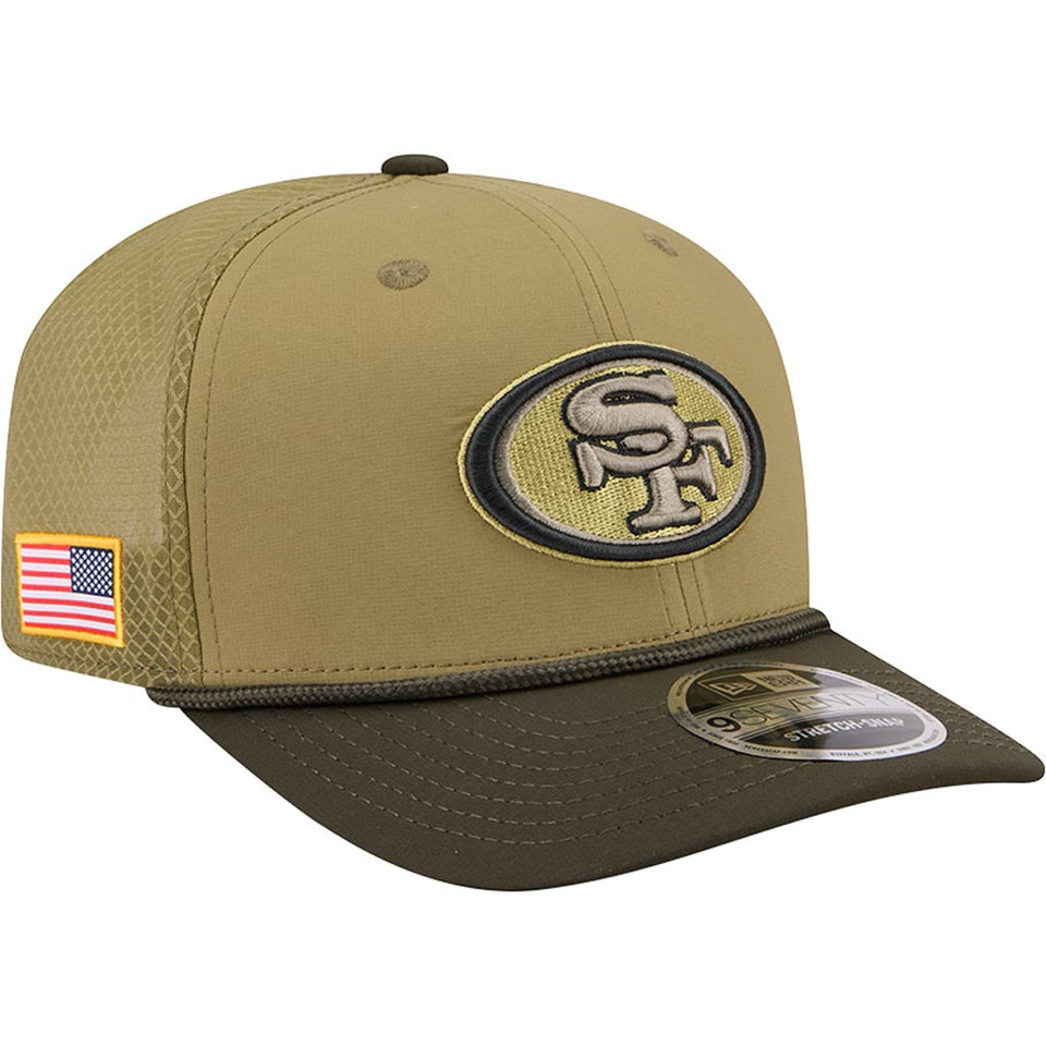 NFL San Francisco 49ers New Era 2025 Salute to Service 9SEVENTY Stretch-Snapback Hat - Green