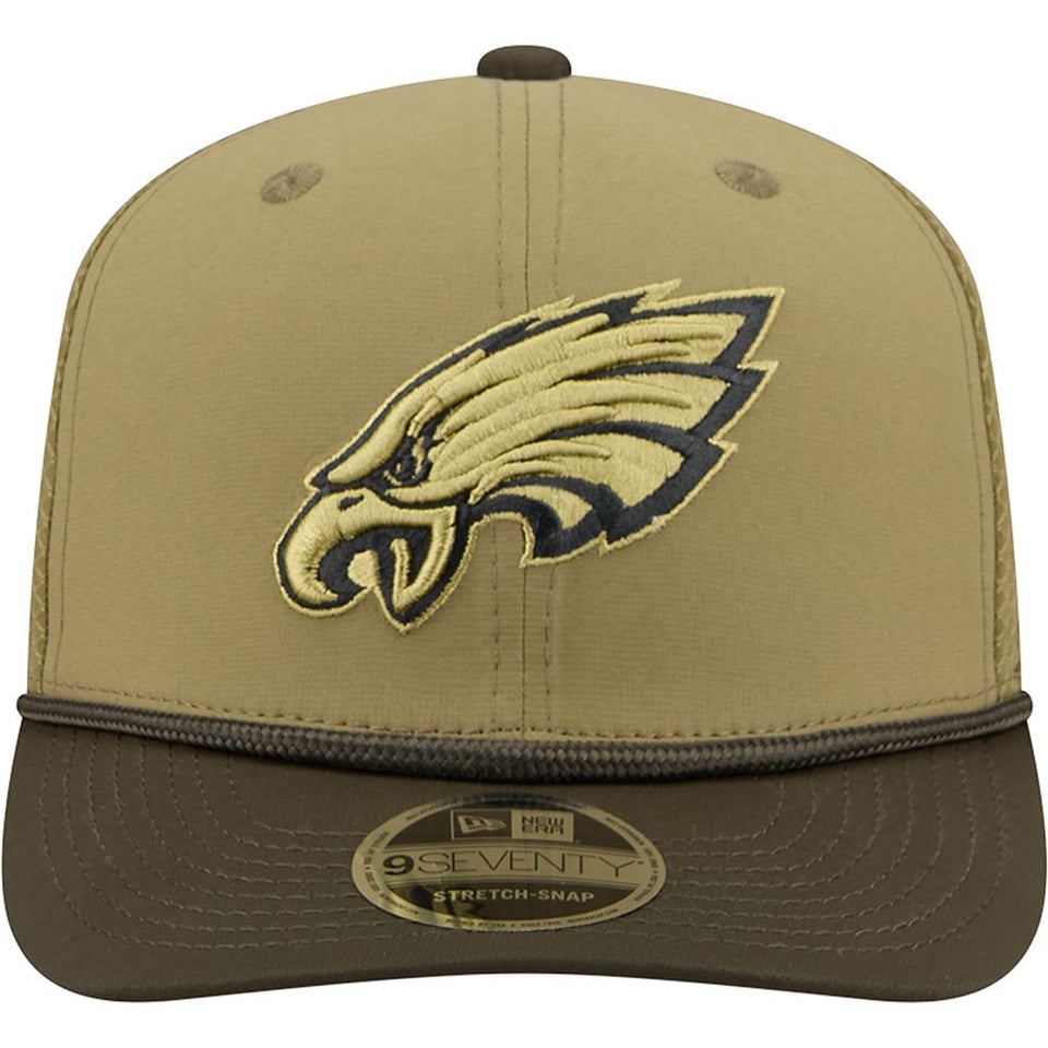 NFL Philadelphia Eagles New Era 2025 Salute to Service 9SEVENTY Stretch-Snapback Hat - Green