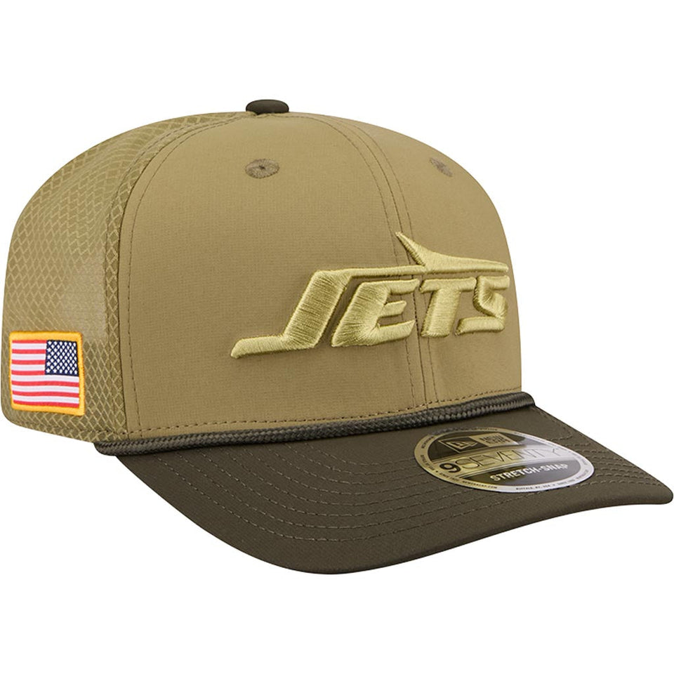 NFL New York Jets New Era 2025 Salute to Service 9SEVENTY Stretch-Snapback Hat - Green