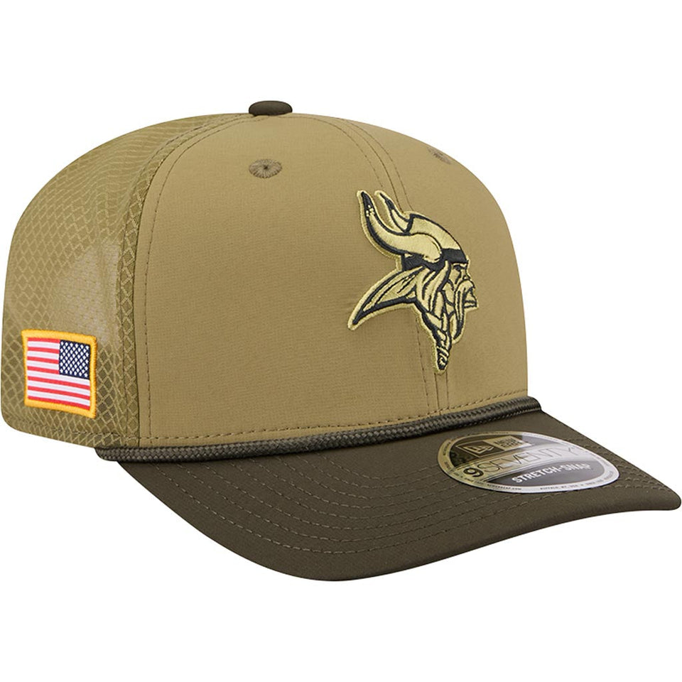 NFL Minnesota Vikings New Era 2025 Salute to Service 9SEVENTY Stretch-Snapback Hat - Green