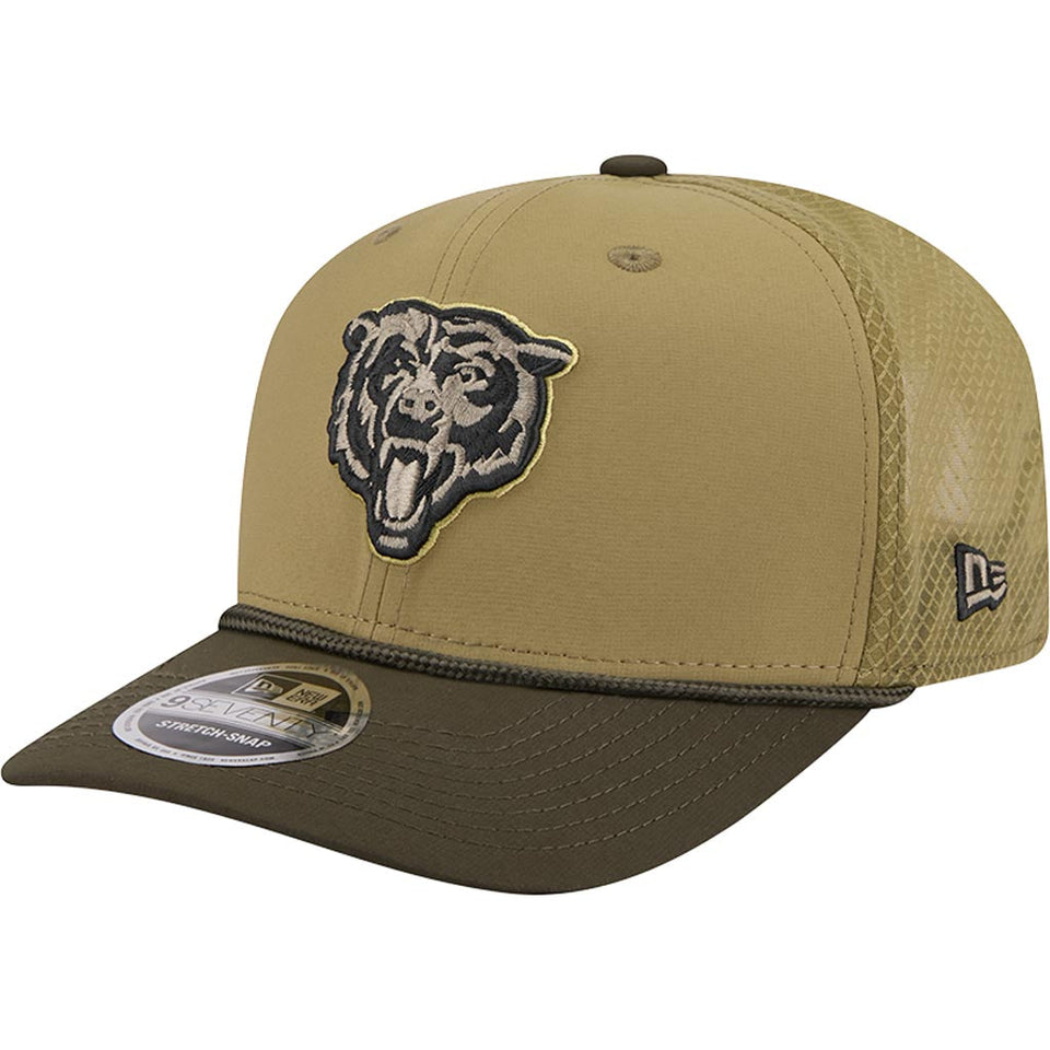 NFL Chicago Bears New Era 2025 Salute to Service 9SEVENTY Stretch-Snapback Hat - Green