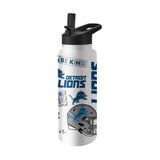 NFL Detroit Lions Logo Brands 34oz Native Quencher Bottle - White