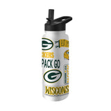 NFL Green Bay Packers Logo Brands 34oz Native Quencher Bottle - White