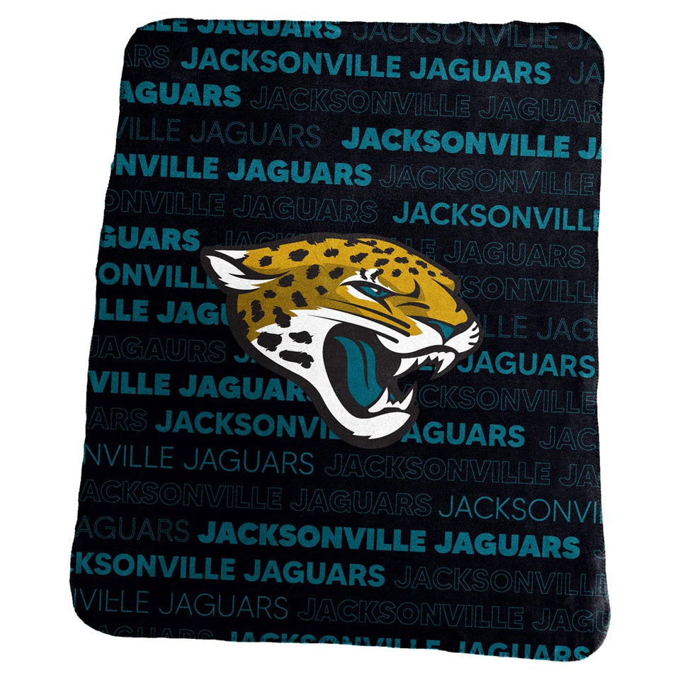 NFL Jacksonville Jaguars Logo Brands 50 x 60 Classic Fleece Blanket - Black