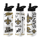 NFL New Orleans Saints Logo Brands 34oz Native Quencher Bottle - White