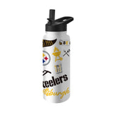 NFL Pittsburgh Steelers Logo Brands 34oz Native Quencher Bottle - White
