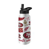NFL San Francisco 49ers Logo Brands 34oz Native Quencher Bottle - White