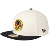 Club America New Era Yellow Logo 59FIFTY Fitted Hat