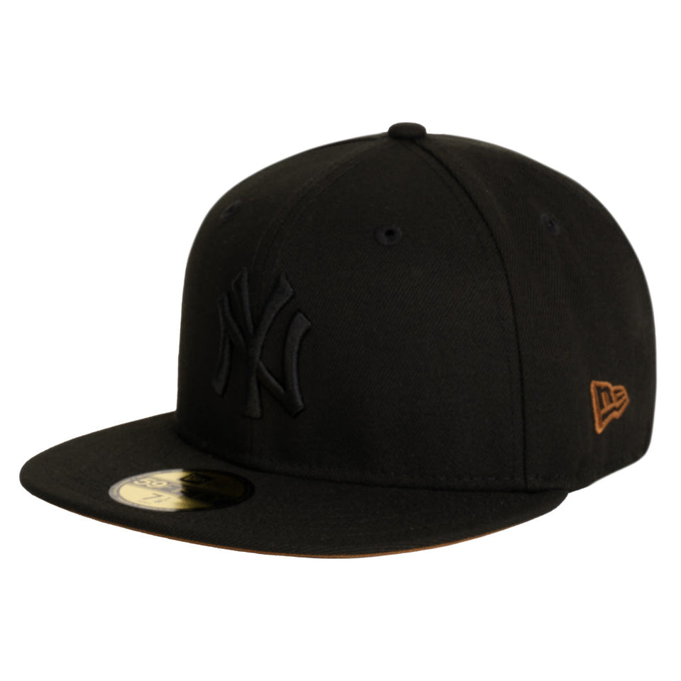 MLB New York Yankees New Era Brown Under Visor 59FIFTY Fitted Hat - Black