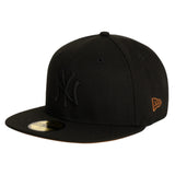MLB New York Yankees New Era Brown Under Visor 59FIFTY Fitted Hat - Black